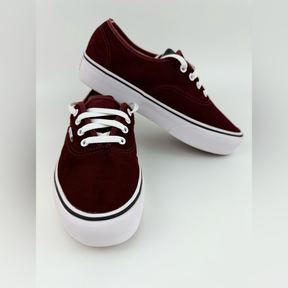 Vans Off The Wall Suede Burgundy Sneakers, Unisex Size Men's 8.0 / Women's 9.5 - Picture 11 of 15